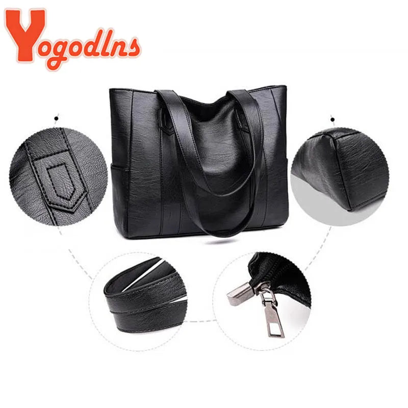 Yogodlns Winter New Tote Bag For Women PU Leather Shoulder  Bag Large Capacity Handbag Vintage Embossing Lady Handle Bag Pouch