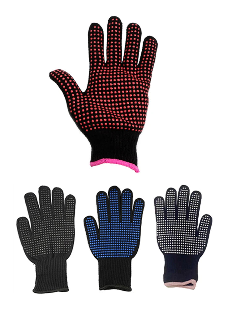 Heat Resistant Glove Hair Straightener Perm Curling Hairdressing Heat Resistant Finger Glove Styling Tool Thermal Styling Gloves