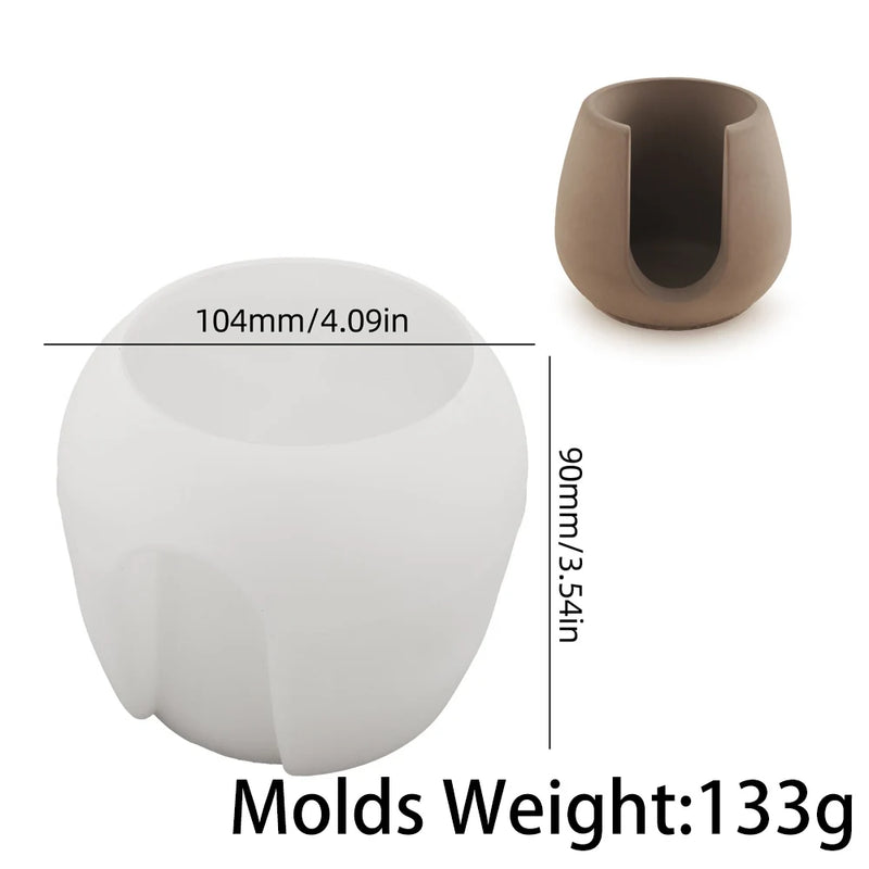 Cylindrical Incense Burner Silicone Mold DIY Hydroponics Vase Concrete Cement Mould Melting Wax Container Making Plaster Molds