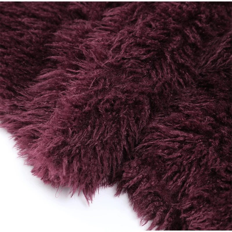 Luxury Winter Loose Women's Thick Fluffy Faux Fur Coats Fashion Solid Cropped Oversized Warm Jacket 2024 New Lady Chic Outerwear