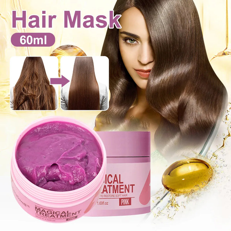 Keratin Collagen Hair Mask Magical Straighten Repair Dry Frizzy Damaged Treat Cream Pro Soft Smooth Shiny Deep Moisturizing Care