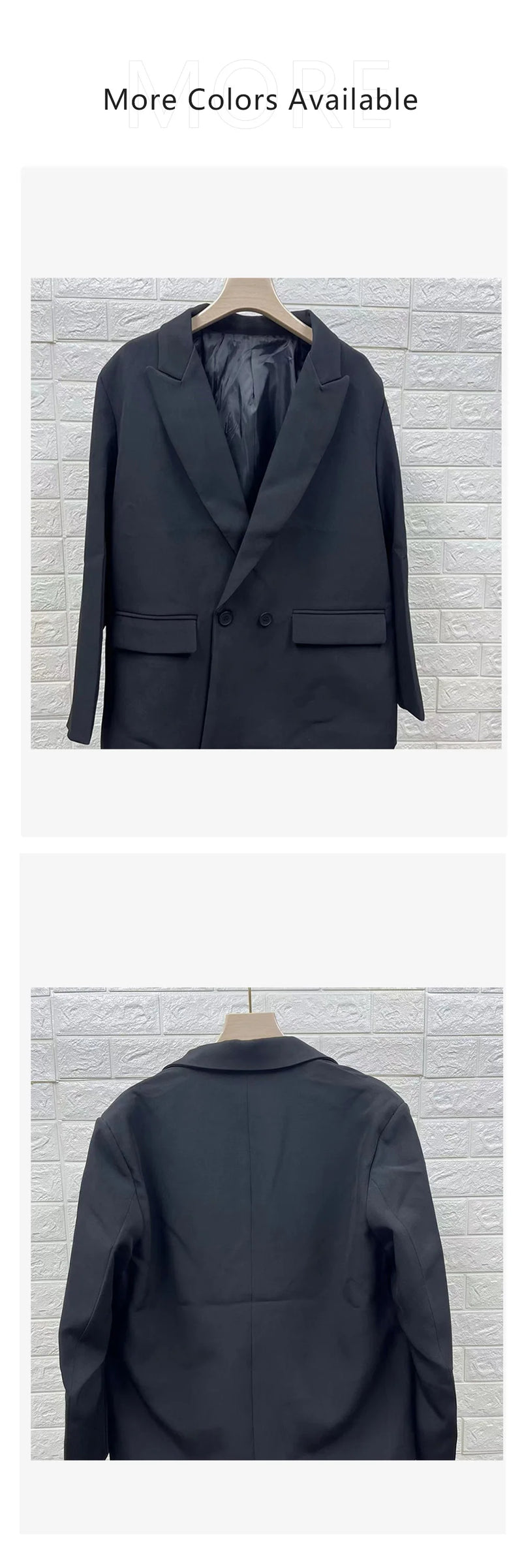 2023 High quality autumn and winter new women's commuting loose fitting double breasted casual suit jacket large suit