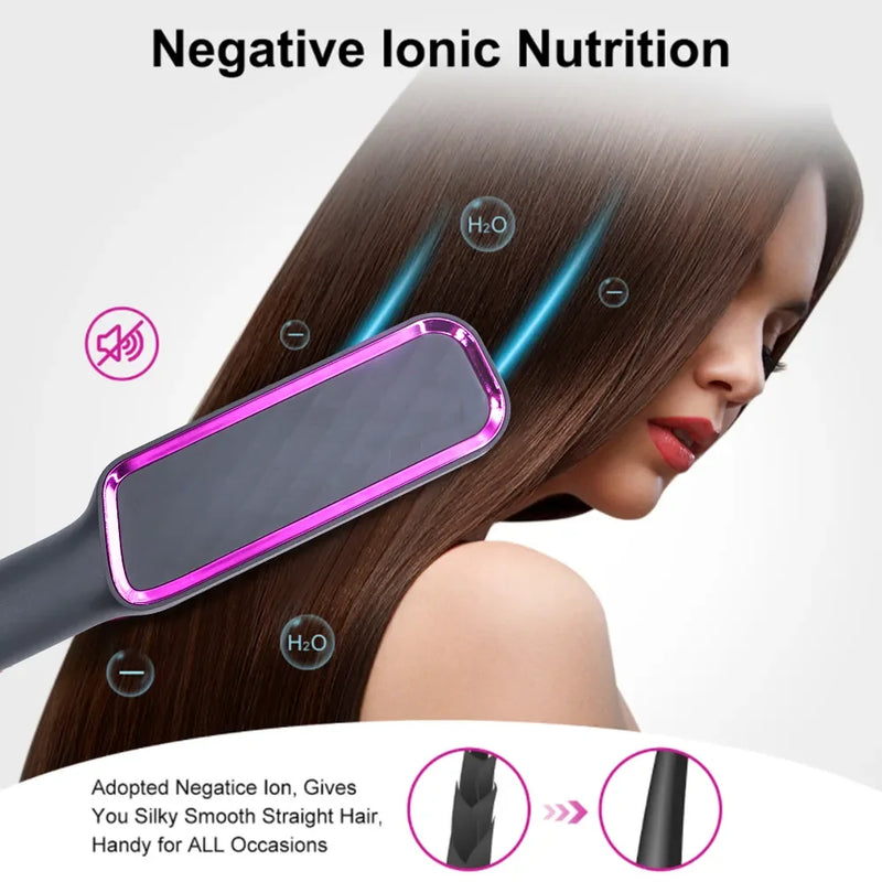 Electric Multifunctional Straight Hair Straightener Comb Hot Comb Negative Ion Anti-Scalding Styling Tool Straightening Brush