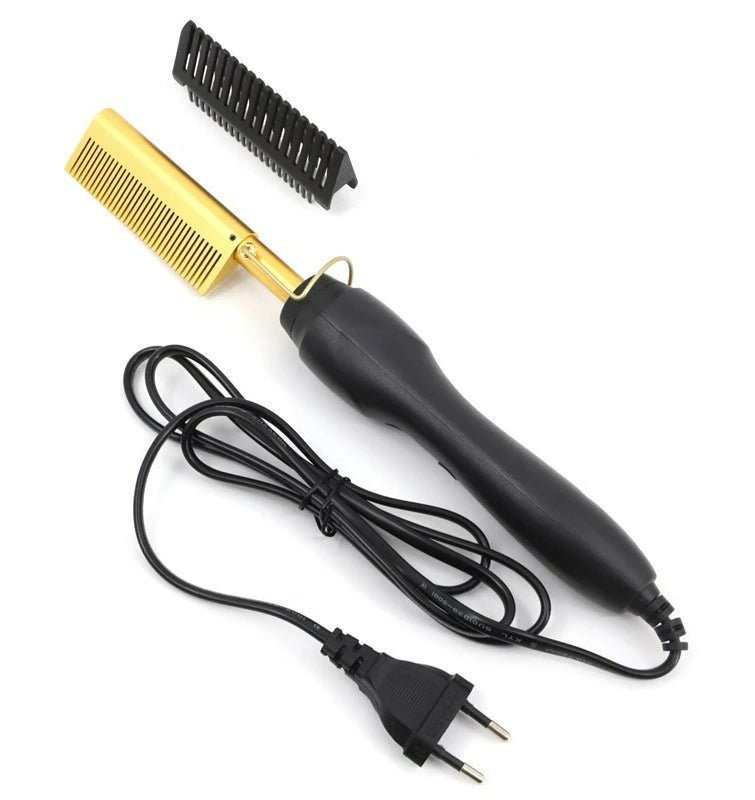 New Multi-functional Electric Copper Hair Straightener Household Hair Straightener Comb Perm Rod Curling and Straightener Rod Wo