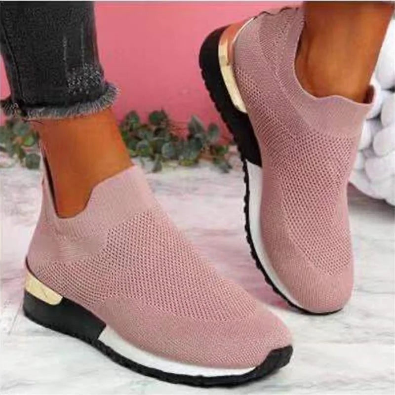 Women 2022 Shoes Sneakers Trendy Ladies Shoes Walking Chunky Sneakers Sock Platform Sneakers Slip On Tennis Female Shoes Woman