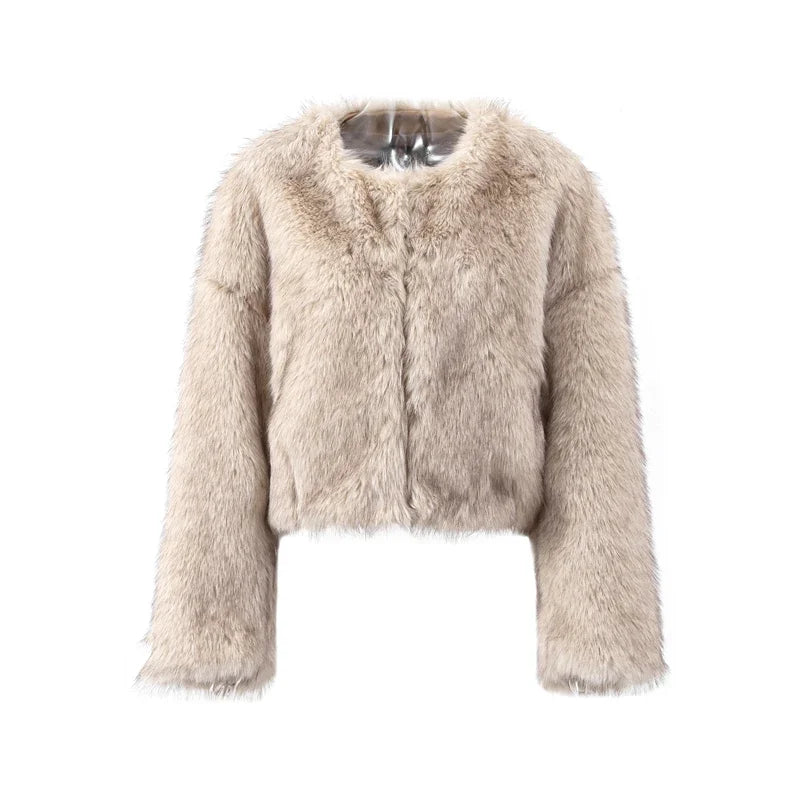 Winter Fluffy Furry Faux Fur Long Jacket Coat Women Loose Lapel Long Sleeve Thick Warm Coats Female Luxury Fashion Lady Overcoat