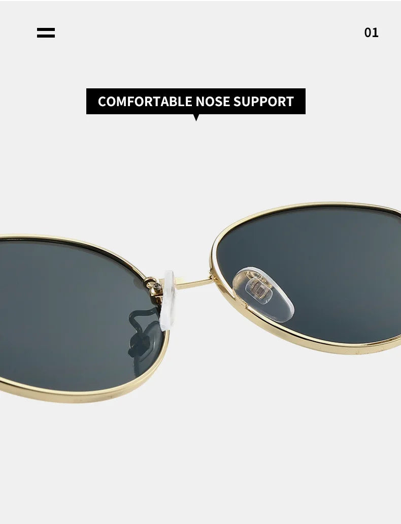 Trendy Oval Sunglasses for Women 2024 Luxury Brand Designer Metal Frame Sun Glasses Ladies Classic Vintage Round Shades Unisex