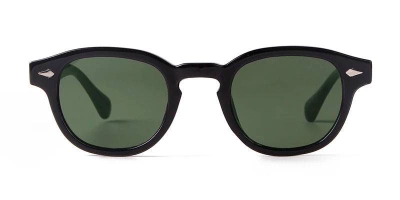 Vintage Tortoise Shell Round Sunglasses Women Men 2024 Brand Design Retro Rivet Yellow Blue Lens Square Sun Glasses Female UV400