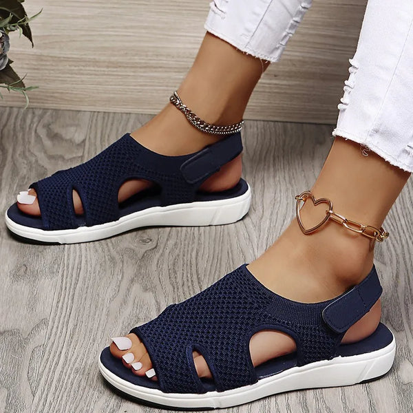Summer Women Sandals Sexy Shoes Crystal Casual Woman Flats Buckle Strap Ladies Fashion Beach Shoe Plus Size