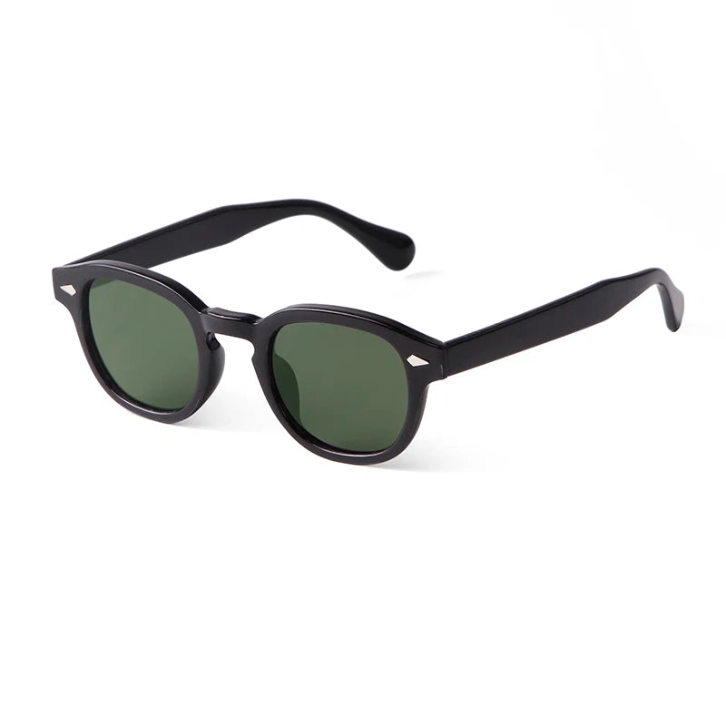 Vintage Tortoise Shell Round Sunglasses Women Men 2024 Brand Design Retro Rivet Yellow Blue Lens Square Sun Glasses Female UV400