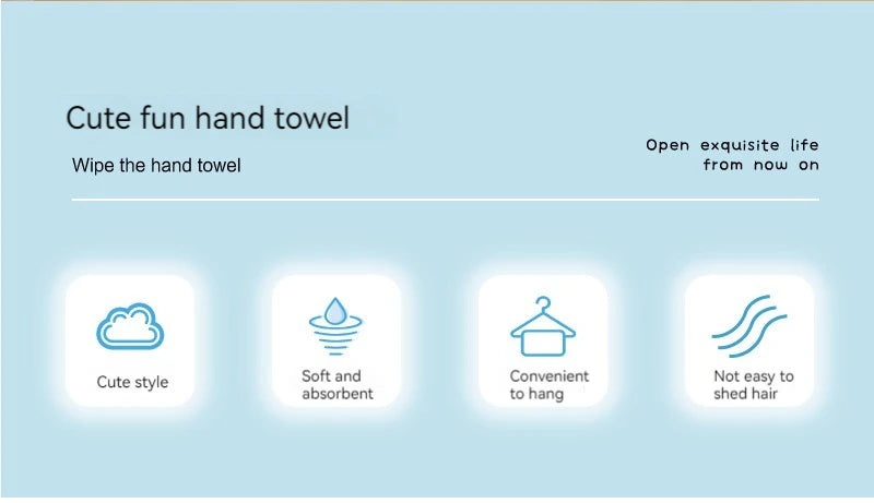 Cute Cartoon Tanuki Hanging Towel Coral Velvet Hair Does Not Lose Thick Cloth Kitchen Bathroom Absorbent Towels