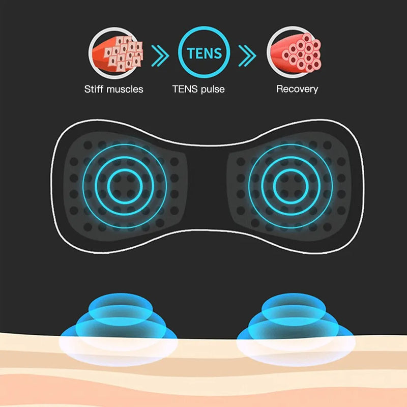 Mini Rechargeable Neck Massager Portable Electric Neck Massage Cervical Massage Patch 8 Modes 19 Level Relieve Muscle Fatigue