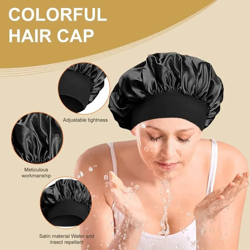 Shower Cap Hairdressing Hair Care Hat High Elasticity Monthly Shower Cap Female Nursing Satin Sleeping Cap