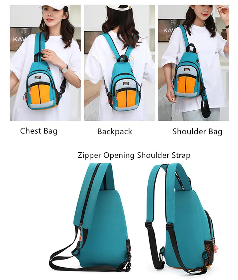 Fengdong Fashion Shoulder Bags Crossbody bag for woman Waterproof Oxford bag Travel Large Capacity teens female Sport Chest Pack