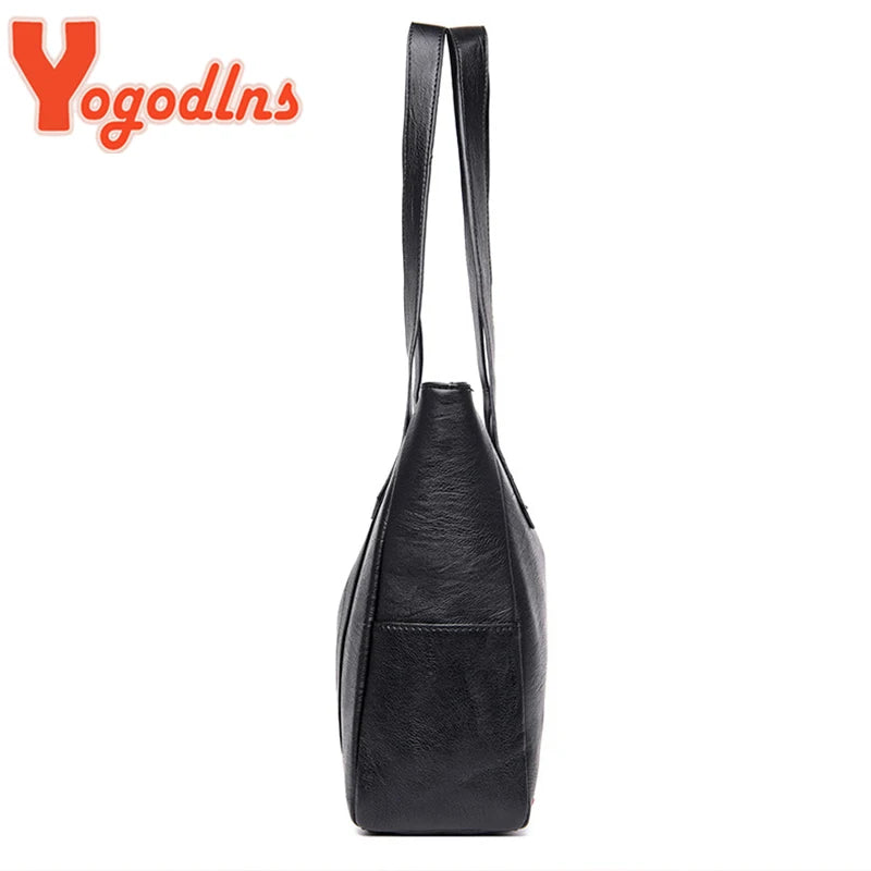 Yogodlns Winter New Tote Bag For Women PU Leather Shoulder  Bag Large Capacity Handbag Vintage Embossing Lady Handle Bag Pouch