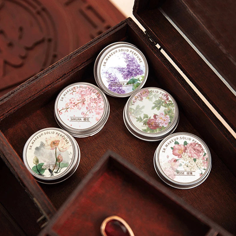 Woman Lavender Solid Perfume Portable Solid Balm Fresh Elegant Long-lasting Fragrances Cream Plant Flower Body Aroma Deodorants