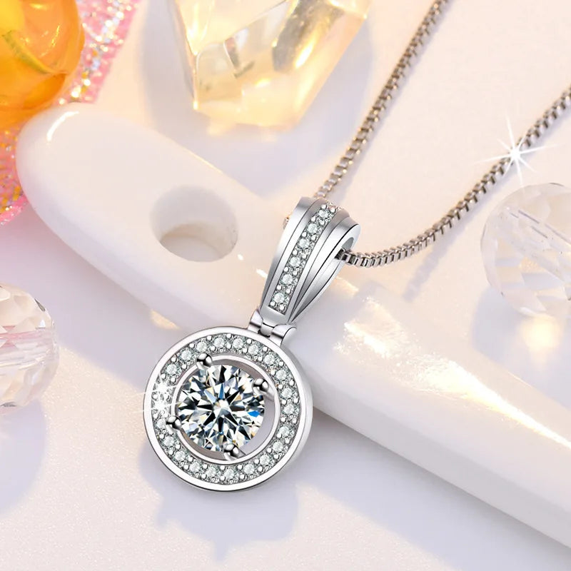 New 925 Sterling Silver Necklace Pendant AAA Zircon For Women Fashion Clavicle Chain Necklaces Wedding Party Jewelry Gift