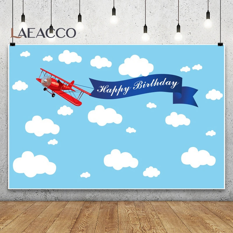 Airplane Theme Birthday Photography Background Aviator Adventure Aircraft Boy Birthday Party Baby Shower Photo Shoot Backdrops