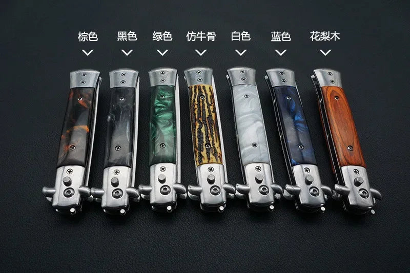 1pcs Stainless Steel Foldable Automatic Combs Knife Brushes Hair Trimmer Comb Brush Accessories butterfly Mens Pocket Knife Comb