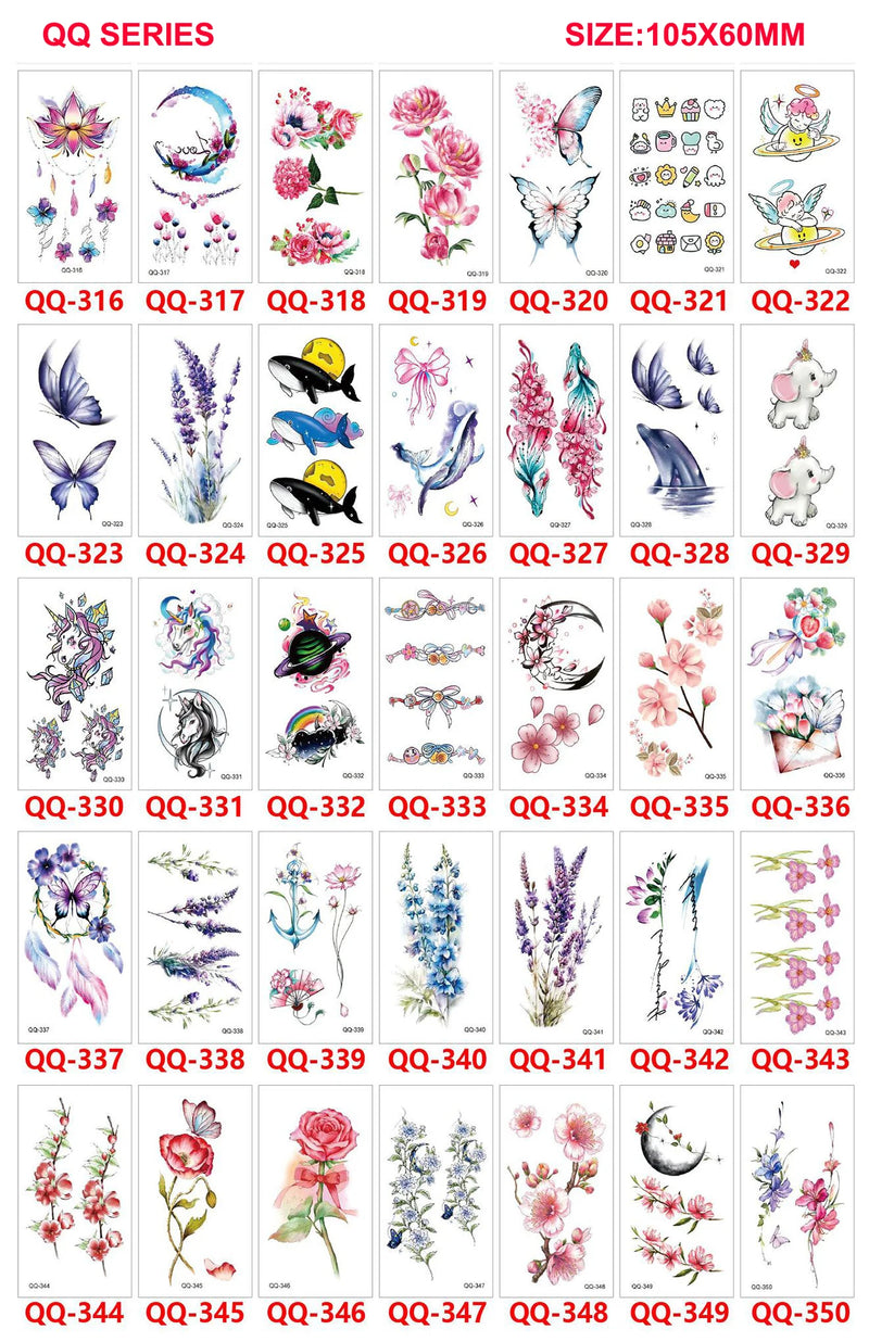 Small Waterproof Temporary Tattoo Sticker Colorful Leaf Flower Elephant Dolphin  Art Wrist Neck Women Kids Fake Mini Tatoo