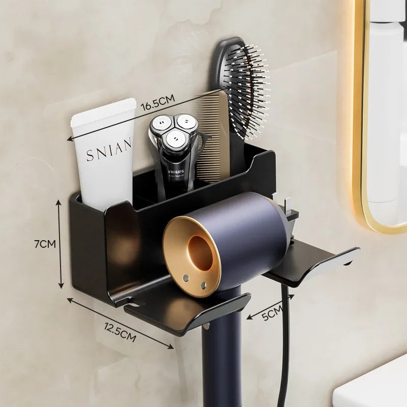 Hair Dryer Holder Wall Dryer Cradle Straightener Stand Hairdryer Organizer Box Toilet Blower Holder Shelf Bathroom Accessories