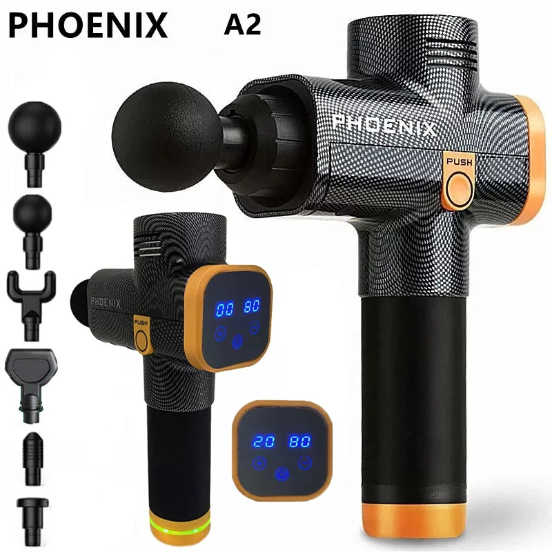 Phoenix A2 Massage Gun Muscle Relaxation Deep Tissue Massager Dynamic Vibrator Back Portable Handheld Display Fascia Gun Massage