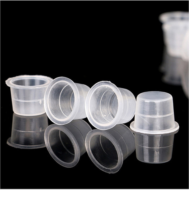 100pcs S/M/L Disposable Tattoo Ink Cups Plastic Pigment Clear Holder Container Caps Tattoo Permanent Makeup Microblading Supply