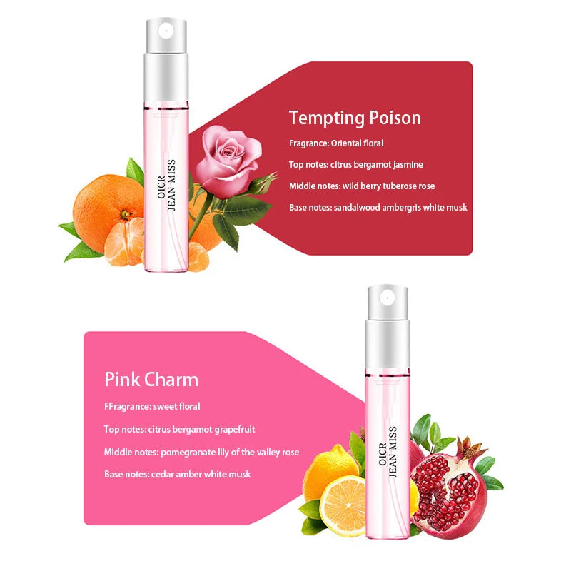 Portable Gilded Perfume Set Original Brand 3ml Floral Fruity Long-lasting Natural Fragrance Compact Portable Women's Body Spray