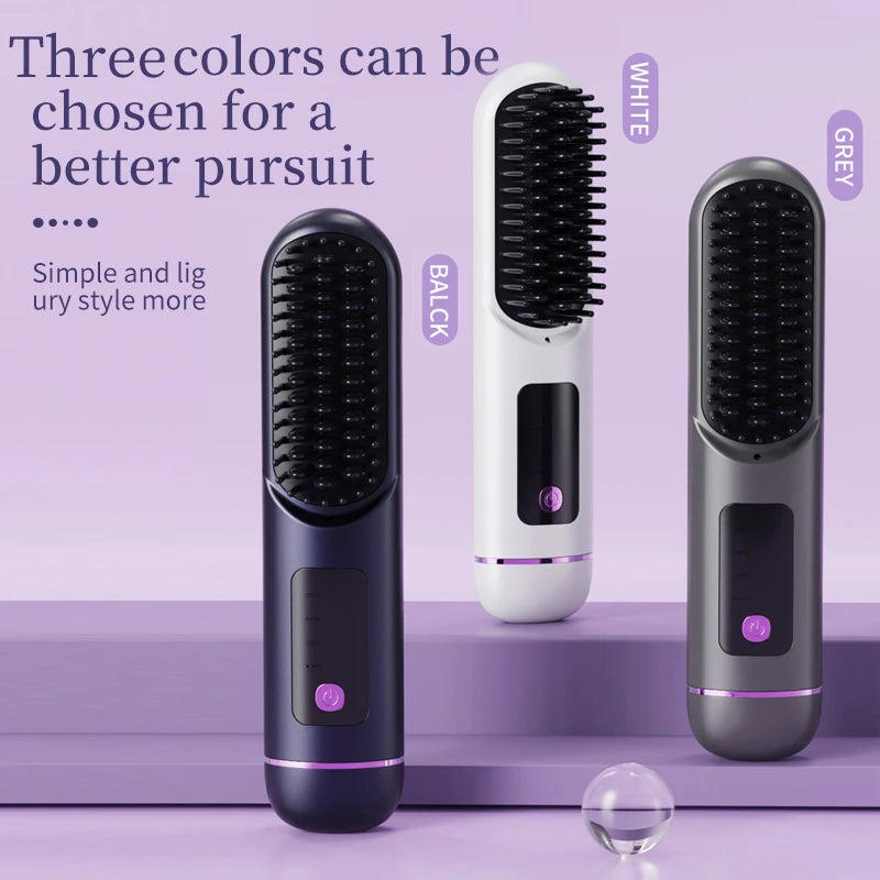 Portable rechargeable straight hair comb negative ion straight hair comb does not damage hair straightening clip curling iron