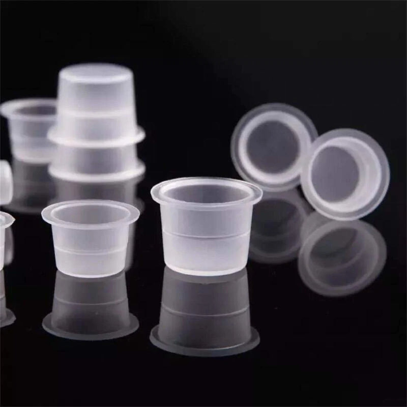 100pcs S/M/L Disposable Tattoo Ink Cups Plastic Pigment Clear Holder Container Caps Tattoo Permanent Makeup Microblading Supply