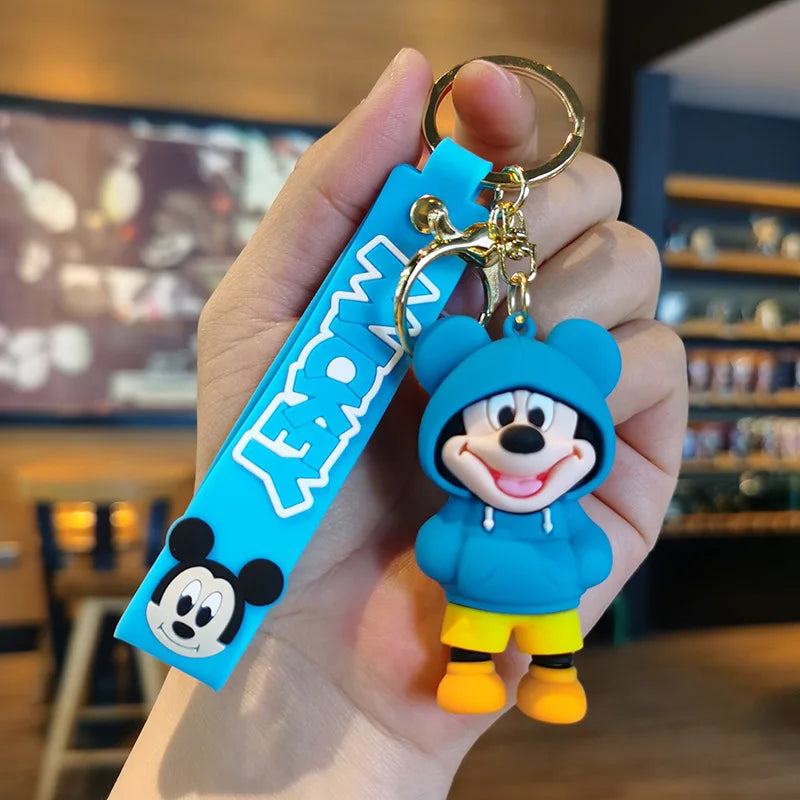 New Anime Disney Keychain Cartoon Mickey Mouse Minnie Lilo & Stitch Cute Doll Keyring Ornament Key Chain Pendant Kids Toys Gifts