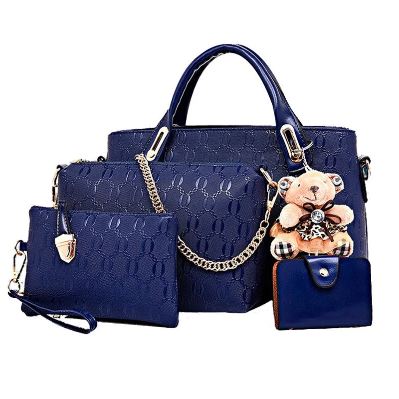 Famous designer  luxury brands women bag set good quality medium women handbag set  new women shoulder bag 4 piece Set
