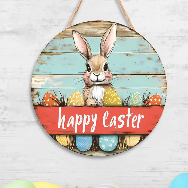 Easter Bunny Door Decorations Bunny Welcome Wood Door Sign Hanger Rabbit Farmhouse Easter Welcome Door Sign Decor For Porch Yard