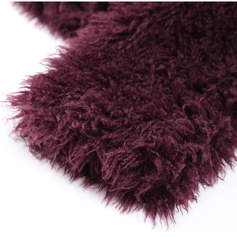 Fashion Faux Fur Jacket Coat Women Warm Fluffy Loose Long Sleeve Lapel Cardigan 2024 Female Winter Solid High Street Outwear