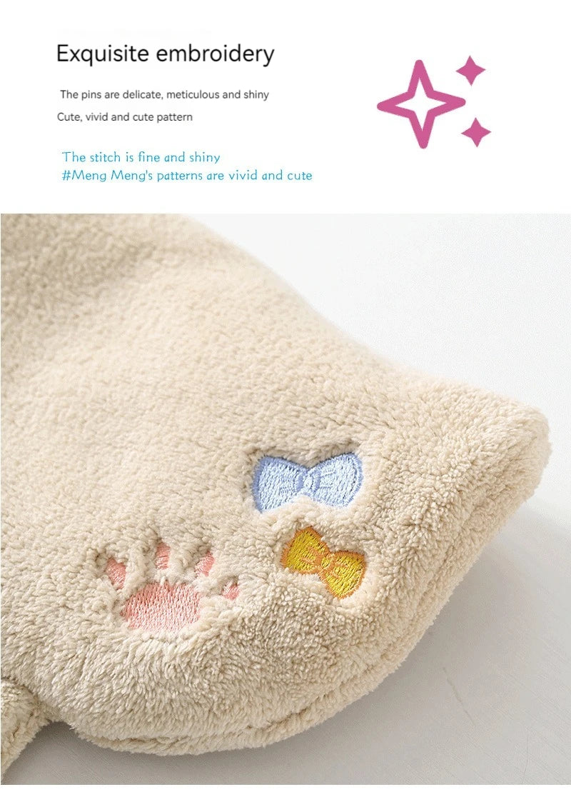 Cute Cartoon Tanuki Hanging Towel Coral Velvet Hair Does Not Lose Thick Cloth Kitchen Bathroom Absorbent Towels