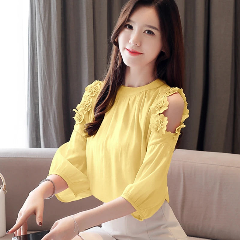 Blusas Mujer De Moda 2023 Women Blouses Off Shoulder Top Blouse For Women Summer Shirt Ladies Tops Womens Tops And Blouses B370