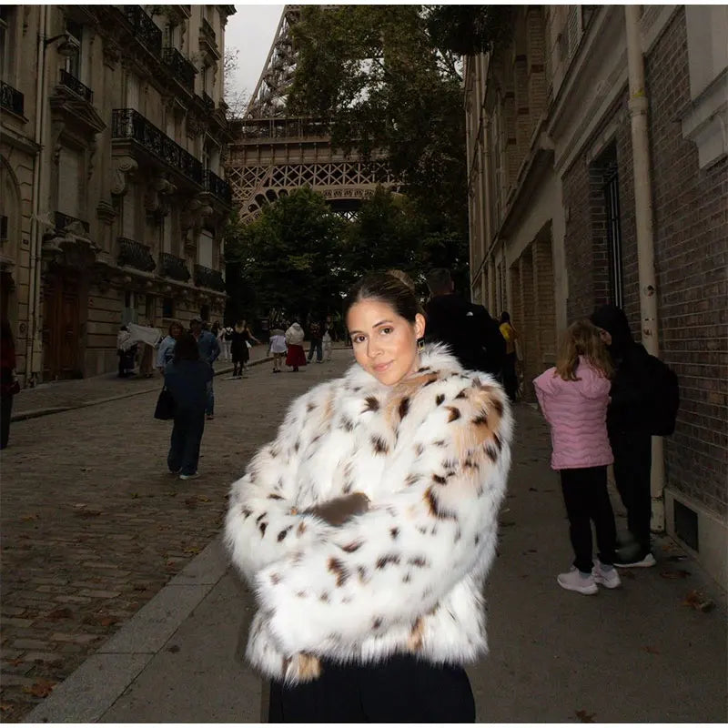 Luxury Winter Loose Women's Thick Fluffy Faux Fur Coats Fashion Solid Cropped Oversized Warm Jacket 2024 New Lady Chic Outerwear