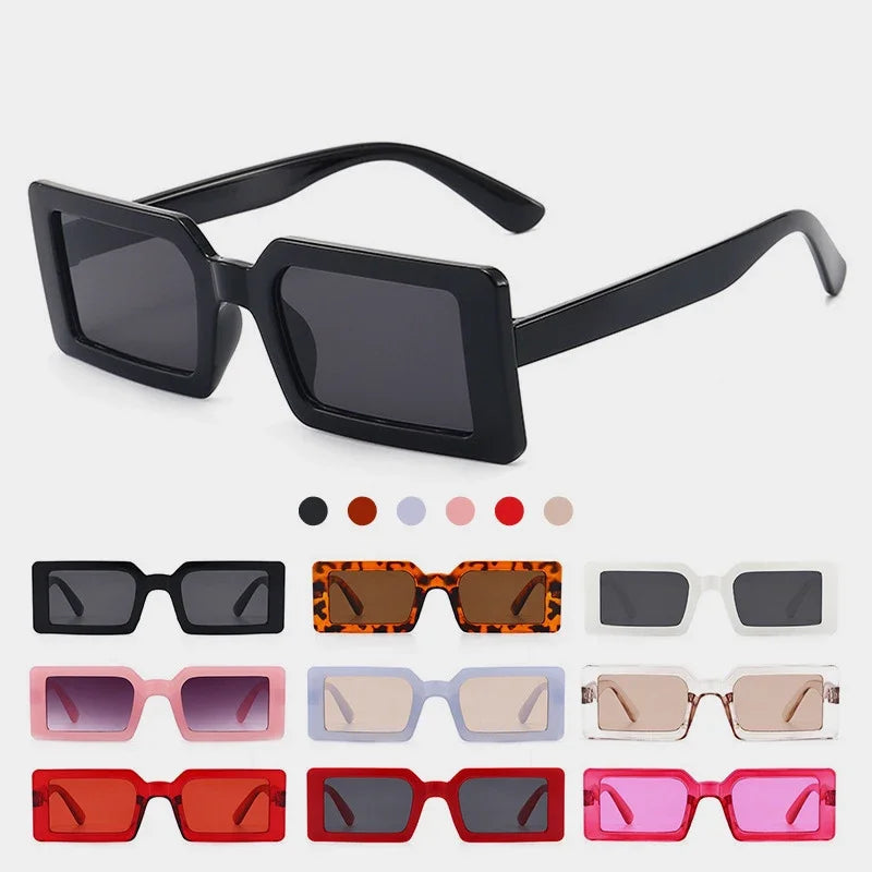 Women's Vintage Rectangle Sunglasses New Trend Summer Outdoor Travel Shades Eyewear Unisex UV400 Sun Glasses Oculos De Sol