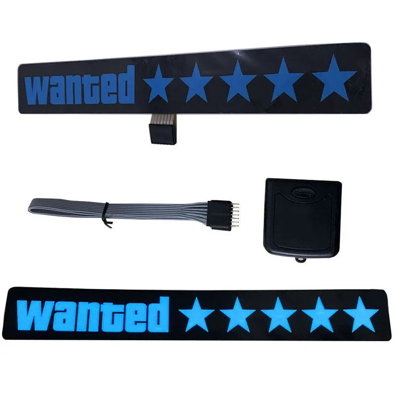 Wanted 5 Star JDM Car Windshield Glow Panel Electric Marker Lamp Blue LED Decoration Light Sticker Flashing Lights
