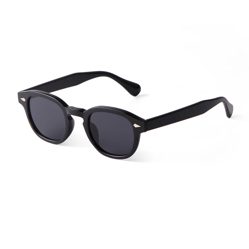 Vintage Tortoise Shell Round Sunglasses Women Men 2024 Brand Design Retro Rivet Yellow Blue Lens Square Sun Glasses Female UV400