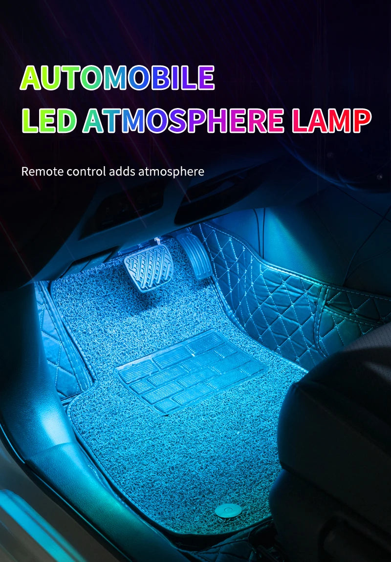 Universal Car RGB Ambient Lights LED Strip Interior Atmosphere Lamps 8 Colors Decorative Off Road 4x4 SUV Automobile Accessories