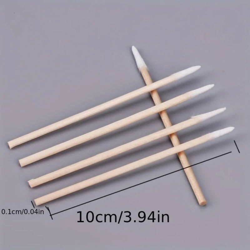 100/300pcs Disposable Wooden Micro Bud Swabs Lint Free Eyelash Extension Glue Removing Tools Makeup Mini Brush