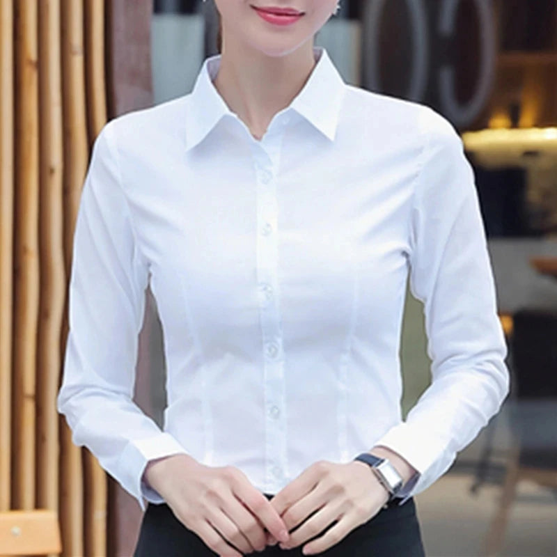 Women Shirts Blouses Women White Shirt Long Sleeve Blouse Female Tops OL Basic Shirt Blouses 2023 Fashion Elegant Woman Clothing