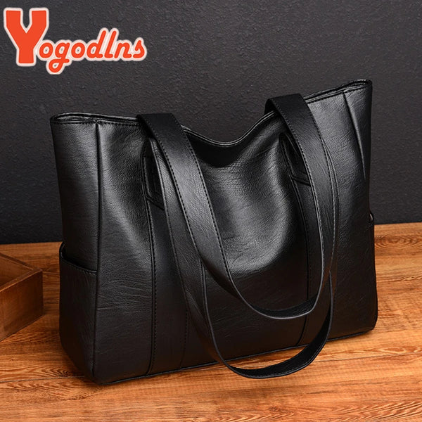 Yogodlns Winter New Tote Bag For Women PU Leather Shoulder  Bag Large Capacity Handbag Vintage Embossing Lady Handle Bag Pouch