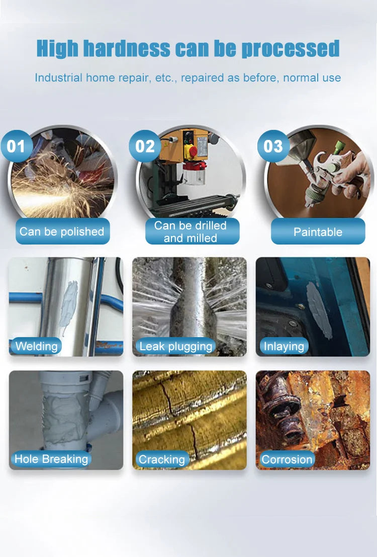 Cold Welding Glue Metal Repair Adhesive Heat Resistance AB Sealant High Strength Magic Plastic Repair Casting Adhesive Agent