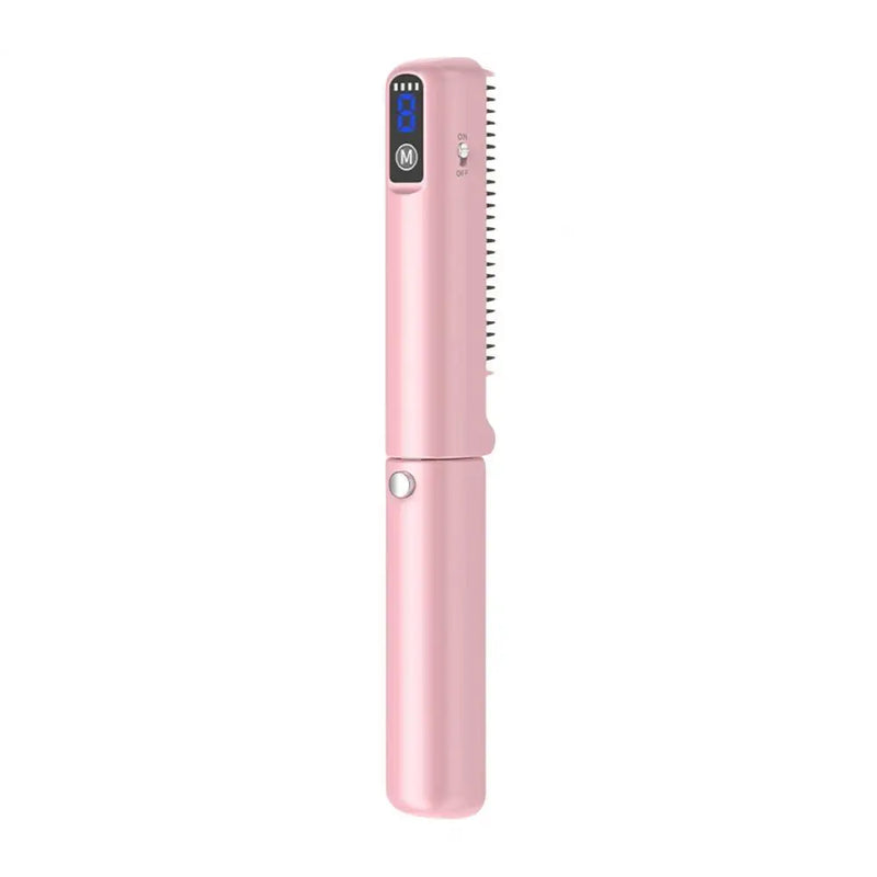 Negative Ions Hair Straightener Hair Straightening Comb Portable Hot Brush Foldable Hair Straightener Comb with Fast for Travel