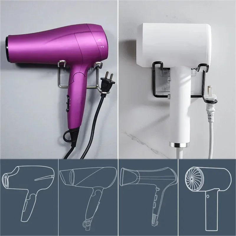 Holder Wall Mounted Hair Straightener Dryer Holders Organizer Storage Rack Shelf Bathroom Accessories