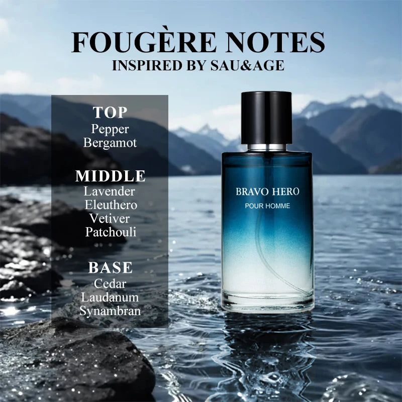 100ML 3.4FL.OZ Feronomas Perfume for Men, Fougere Notes Lavender Cedar Fragrance, Long Lasting Eau de Parfum Perfume Hombre