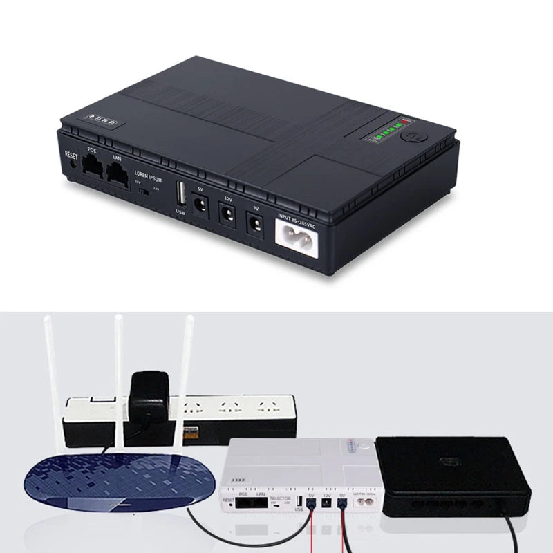 Mini Portable UPS 5V, 9V, 12V Uninterruptible Power Supply Multipurpose Mini UPS Battery Backup For Wifi IP Cam