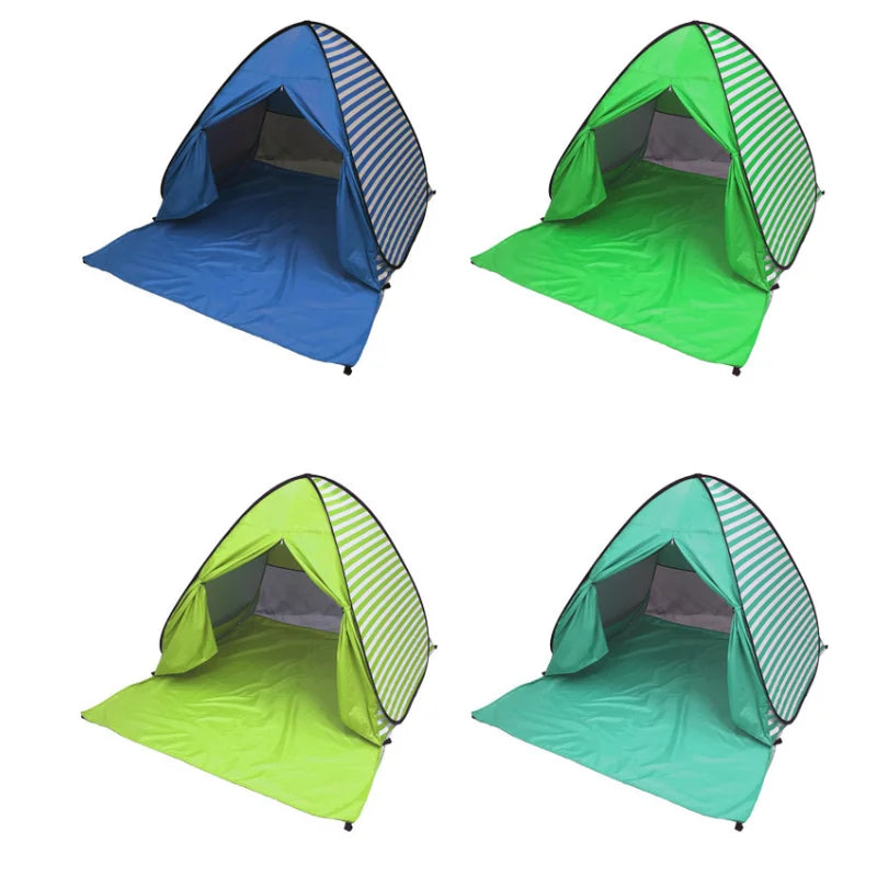 Automatic Instant Pop Up Tent Potable Beach Tent Outdoor Waterproof UV Protection Camping Fishing Tent（With door curtain）